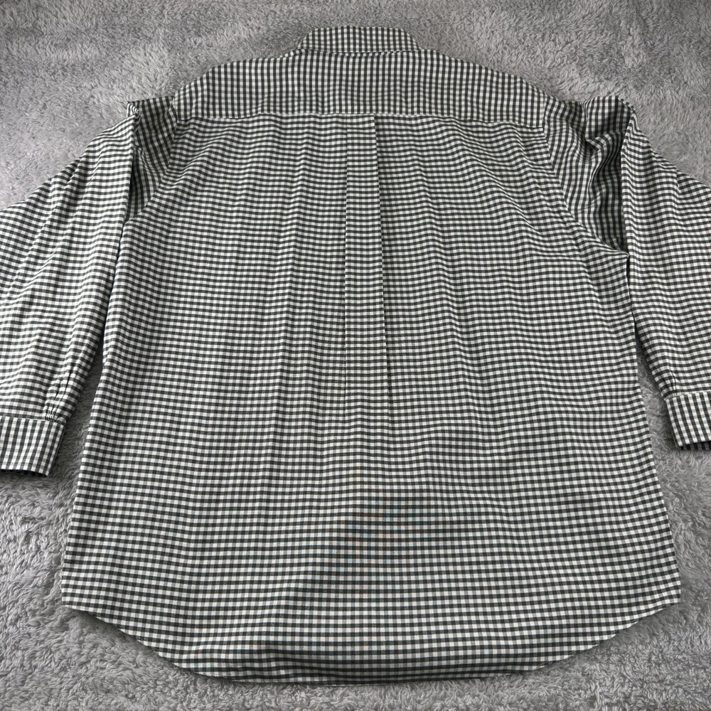 Brooks Brothers Madison Fit Gingham Shirt Mens XL Green White Non-Iron Supima - Picture 5 of 9